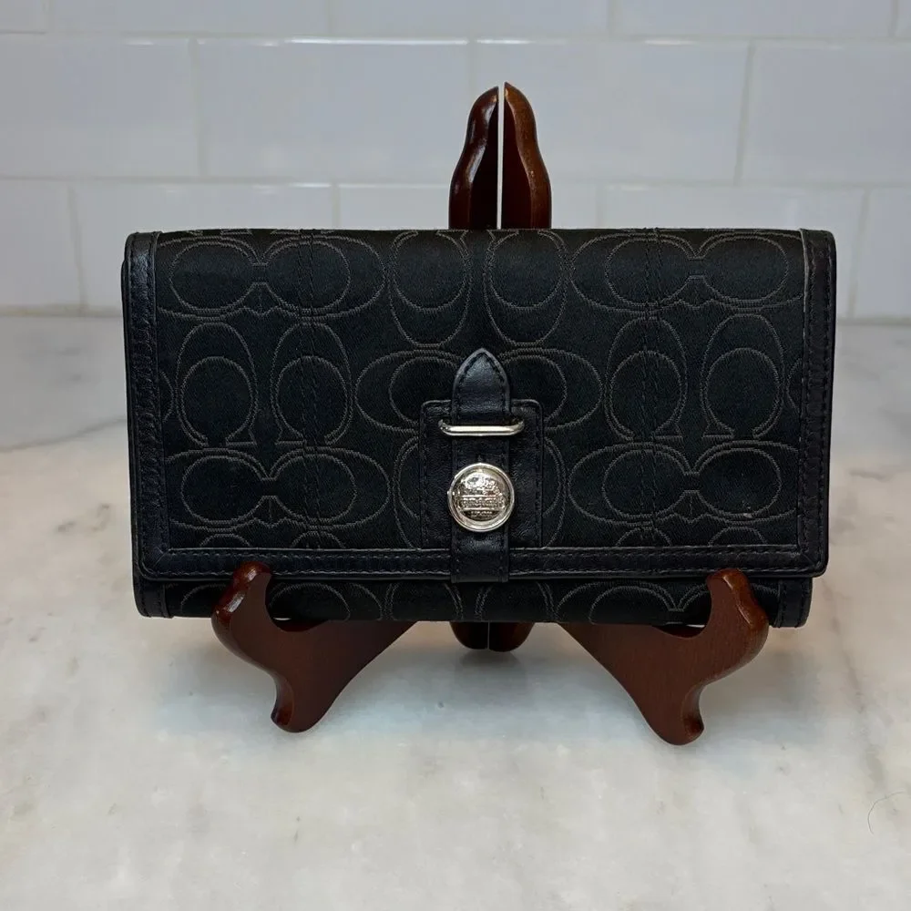 Coach Wallet Y2K Vintage Signature Logo Full Sized Canvas & Leather